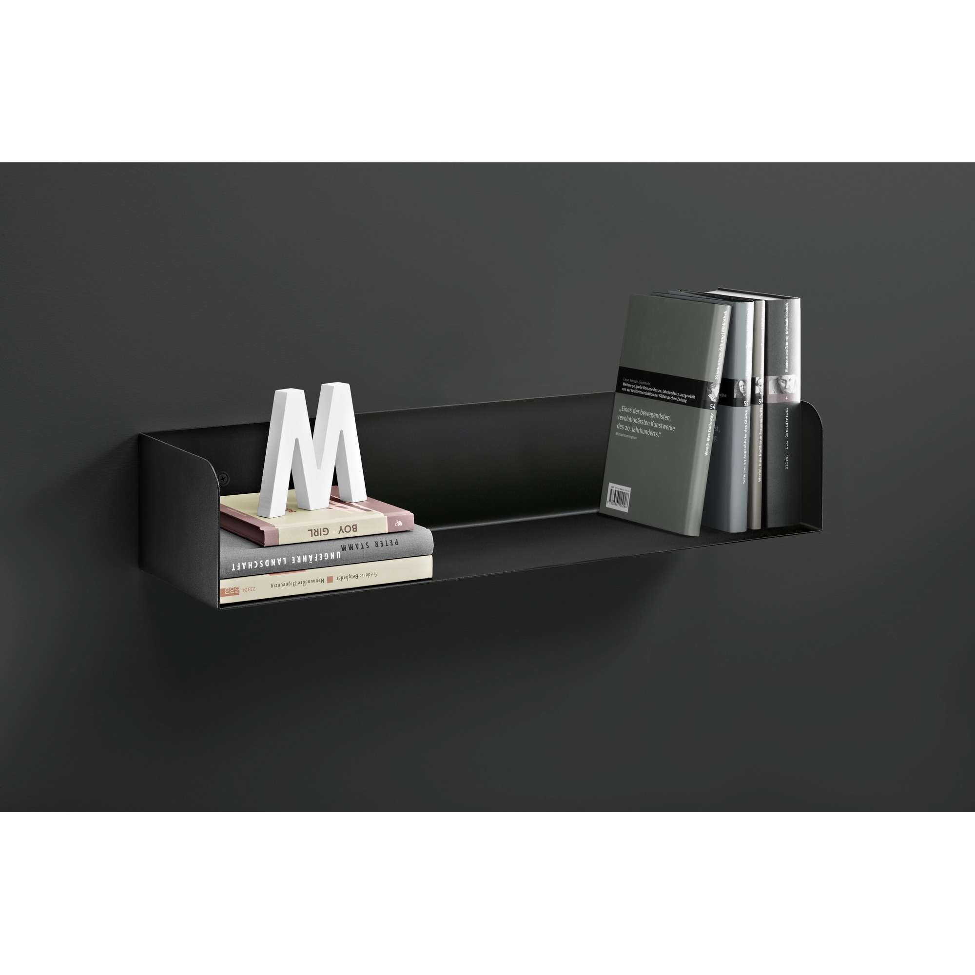 Wandregal 'Shelf+ Showcase' schwarz 600 x 150 x 115 mm + product picture