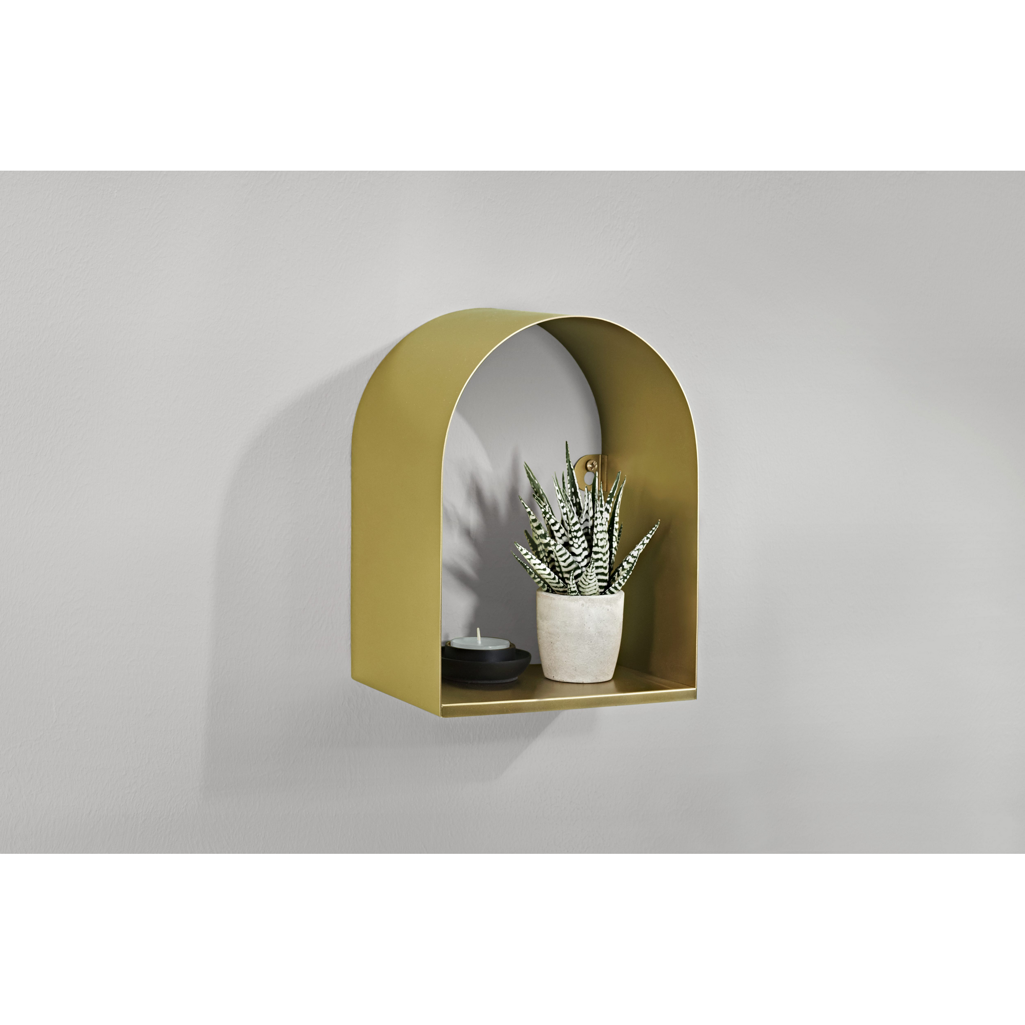 Wandregal 'Shelf+ Lido' gold 250 x 200 x 120 mm + product picture