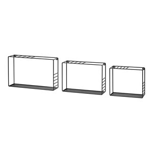 Wandregal-Set 'Shelf+ Lynn' schwarz 420 x 260 x 100 mm