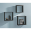 Verkleinertes Bild von Wandregal-Set 'Shelf+ Frame' schwarz 300 x 300 x 117 mm