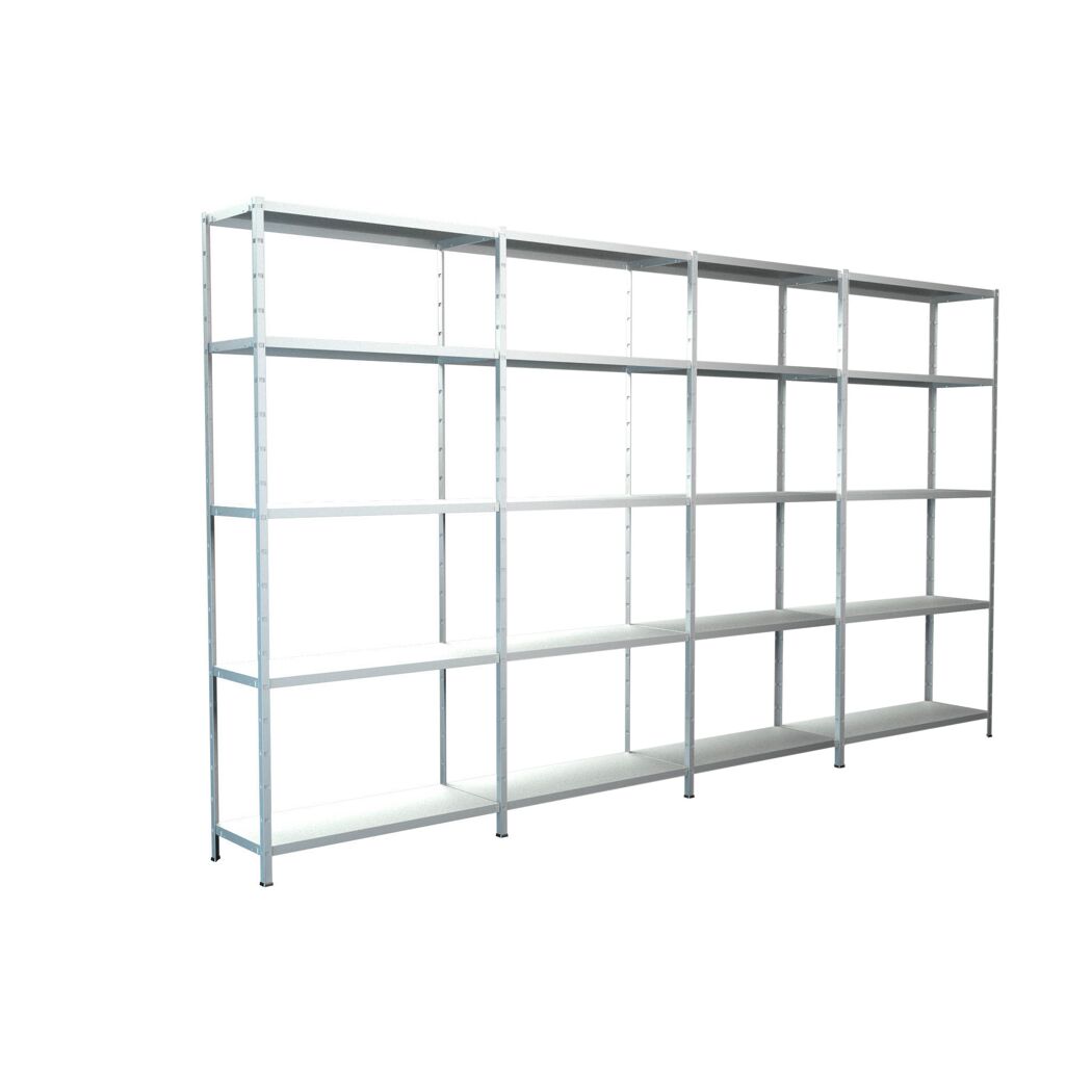 Stecksystem-Grundregal und 3 Anbauregale 400 x 200 x 50 cm