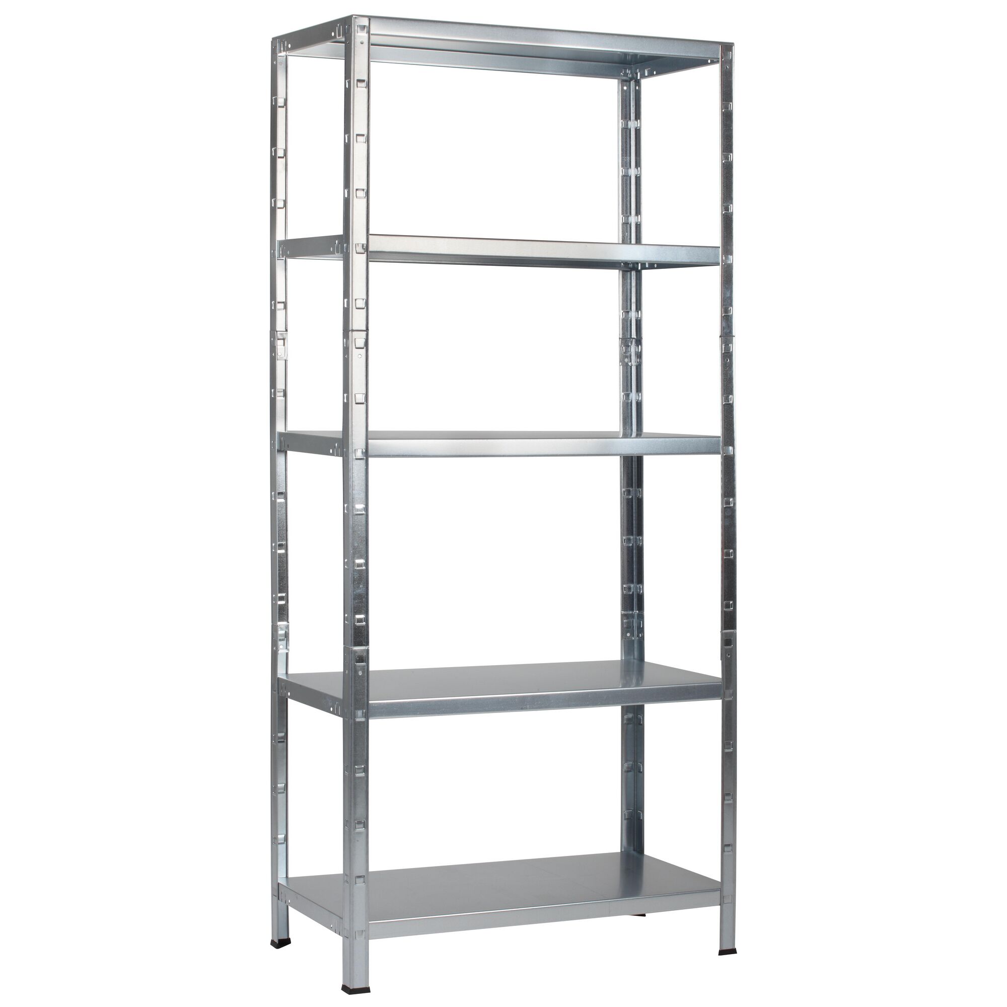 Verzinktes Steckregal mit fünf Böden