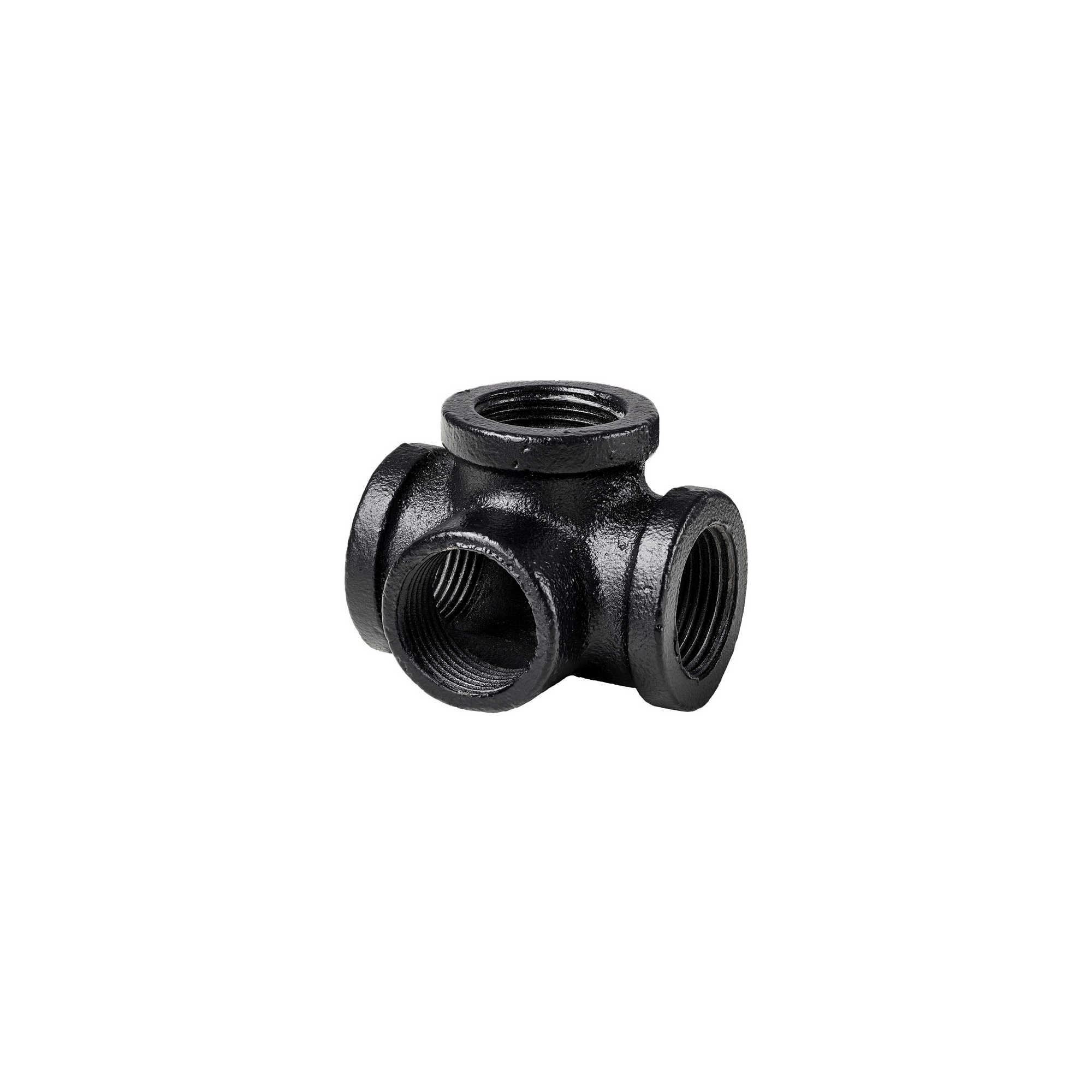 Eckverbinder mit 4 Anschlüssen für Regalsystem 'PIPE' 3/4" schwarz