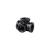 Eckverbinder mit 4 Anschlüssen für Regalsystem 'PIPE' 3/4" schwarz
