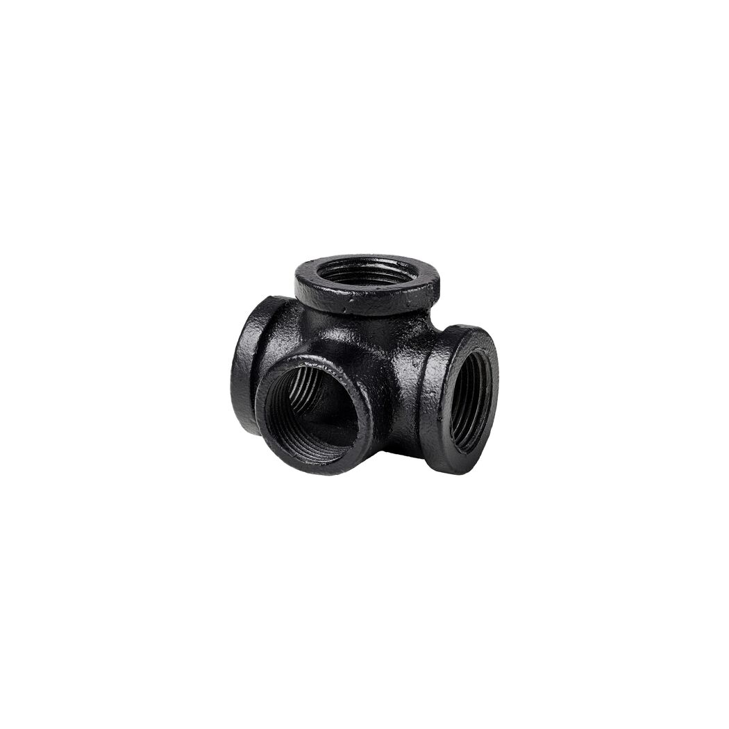 Eckverbinder mit 4 Anschlüssen für Regalsystem 'PIPE' 3/4" schwarz