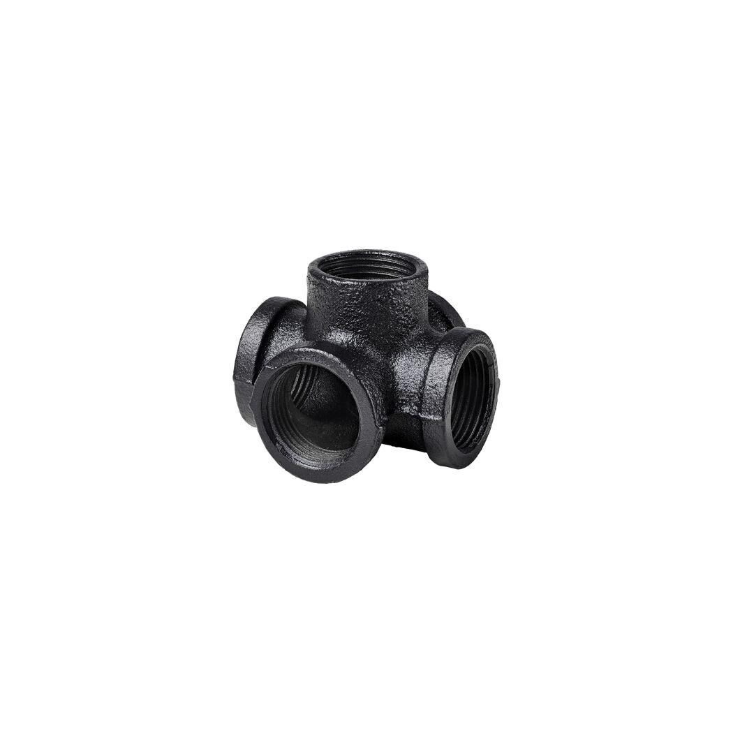Eckverbinder mit 5 Anschlüssen für Regalsystem 'PIPE' 3/4" schwarz