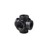 Eckverbinder mit 6 Anschlüssen für Regalsystem 'PIPE' 3/4" schwarz