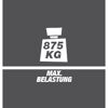 Maximale Belastung: 875 kg