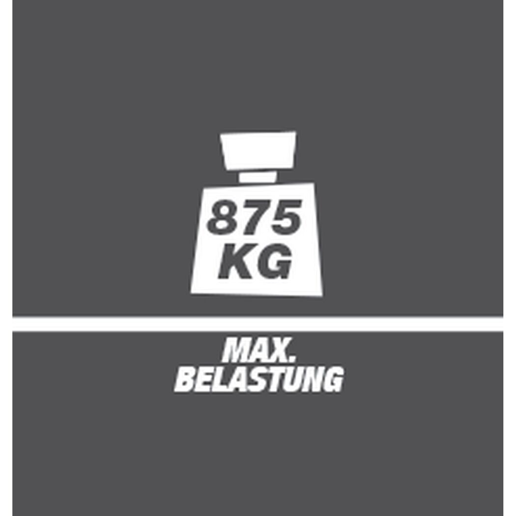 Maximale Belastung: 875 kg