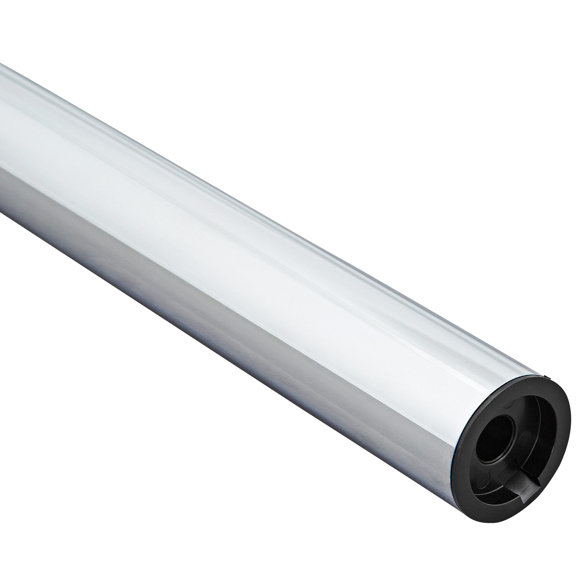 Metallrohr mit schwarzer Endkappe.