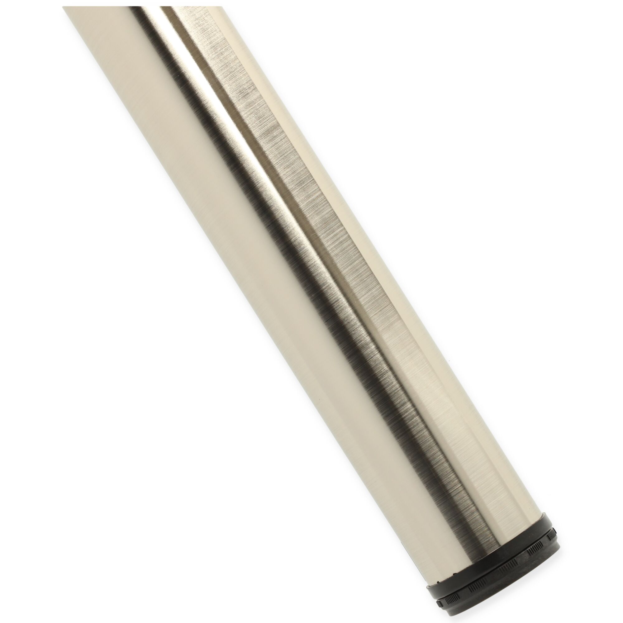 Metall Tischbein edelstahlfarben mit Fuß