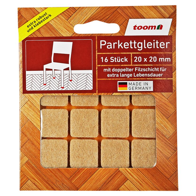 toom Parkettgleiter 20 x 20 mm, 16 Stück