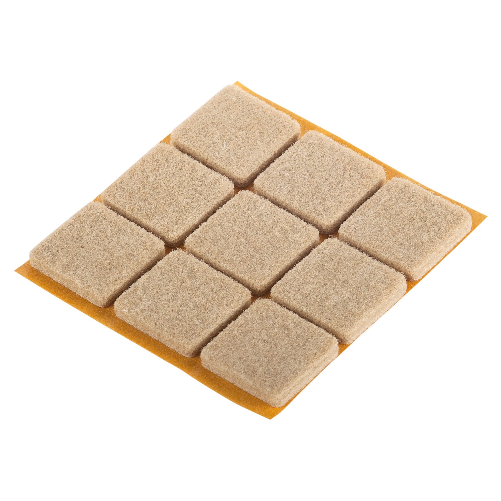 Neun selbstklebende Filzgleiter auf Trägerfolie