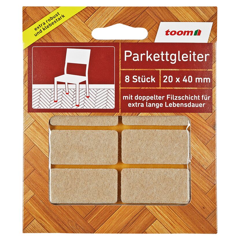 toom Parkettgleiter 8 Stück 20 x 40 mm