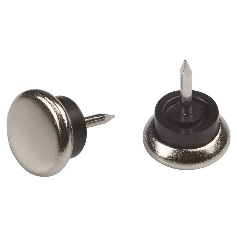 Zwei Metallgleiter mit Stift
