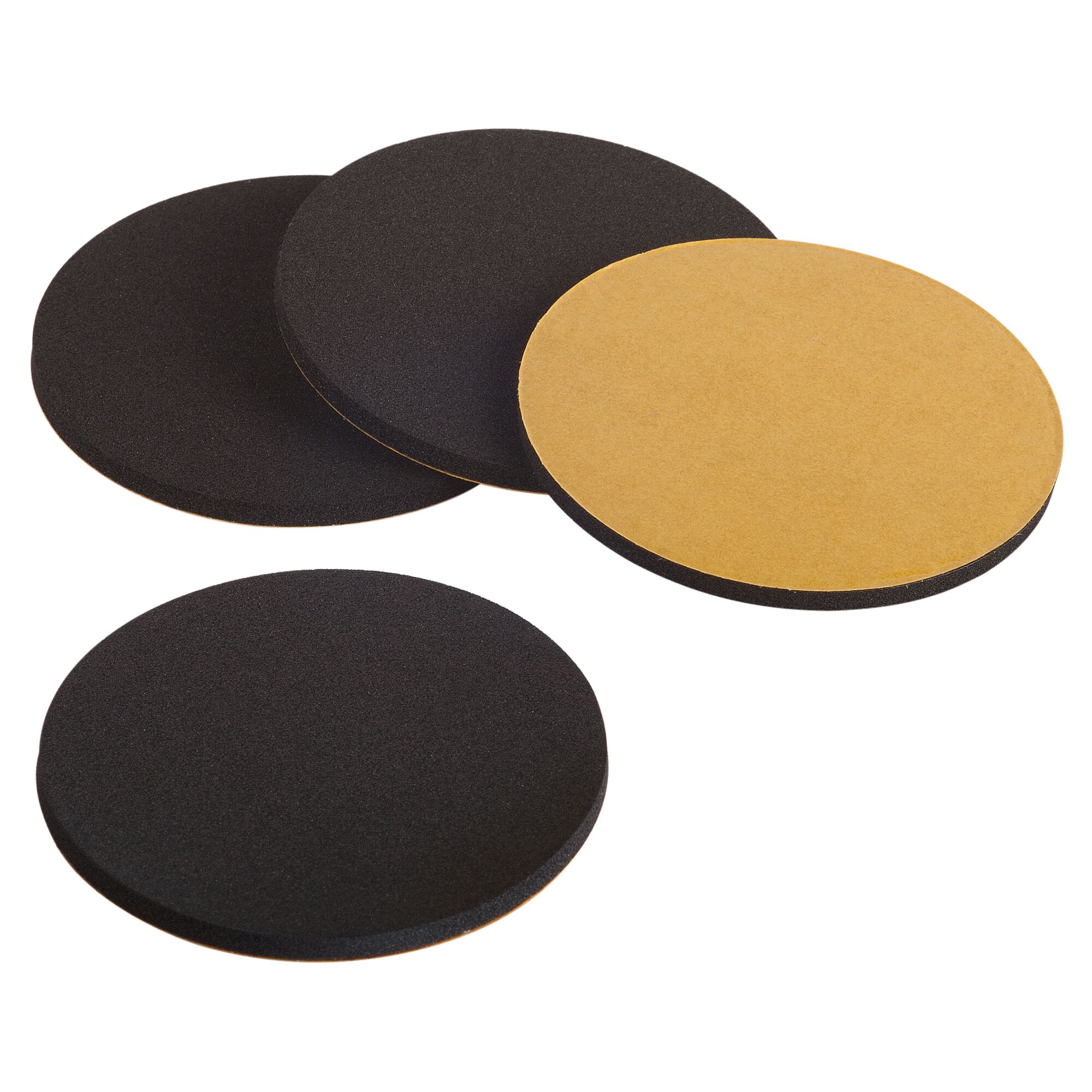 Vier schwarze Anti-Rutsch-Pads