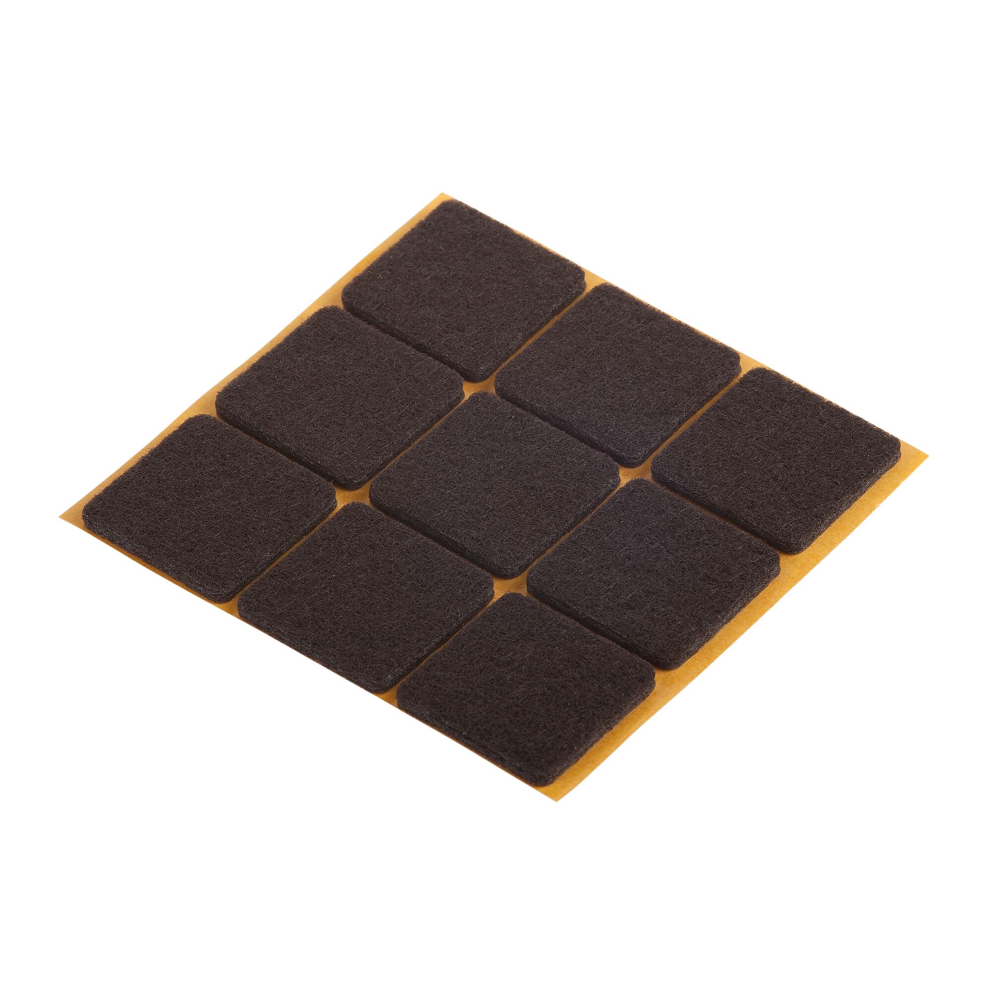 Neun selbstklebende Filzgleiter auf Trägerfolie