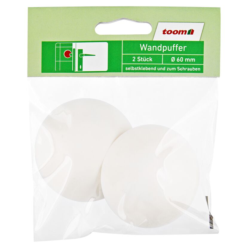Zwei weiße selbstklebende Wandpuffer von toom