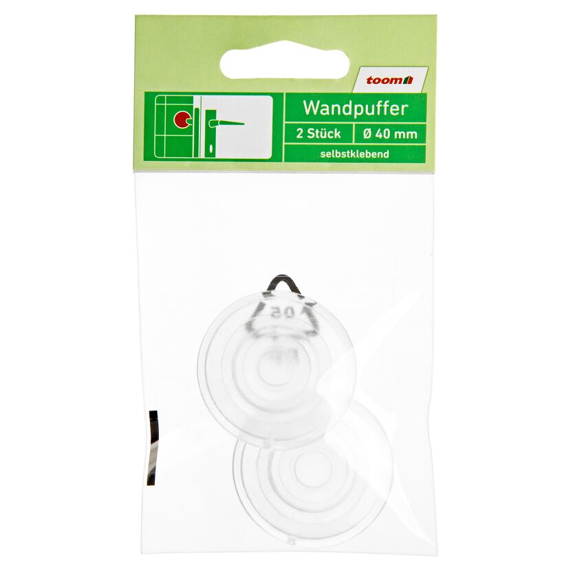 Zwei selbstklebende Toom Wandpuffer in einer Verpackung.