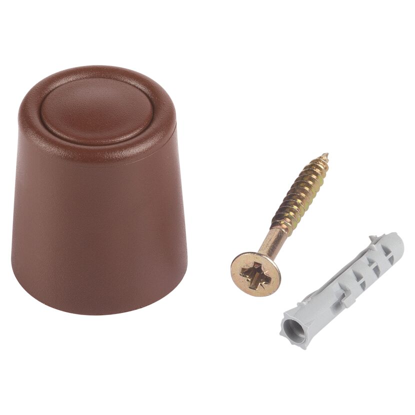 Brauner Türstopper, Schraube und Dübel