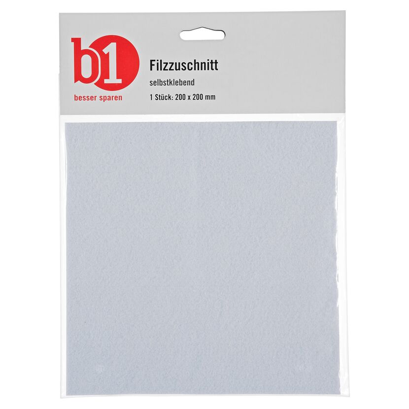 Weißer, selbstklebender Filzzuschnitt in Verkaufsverpackung