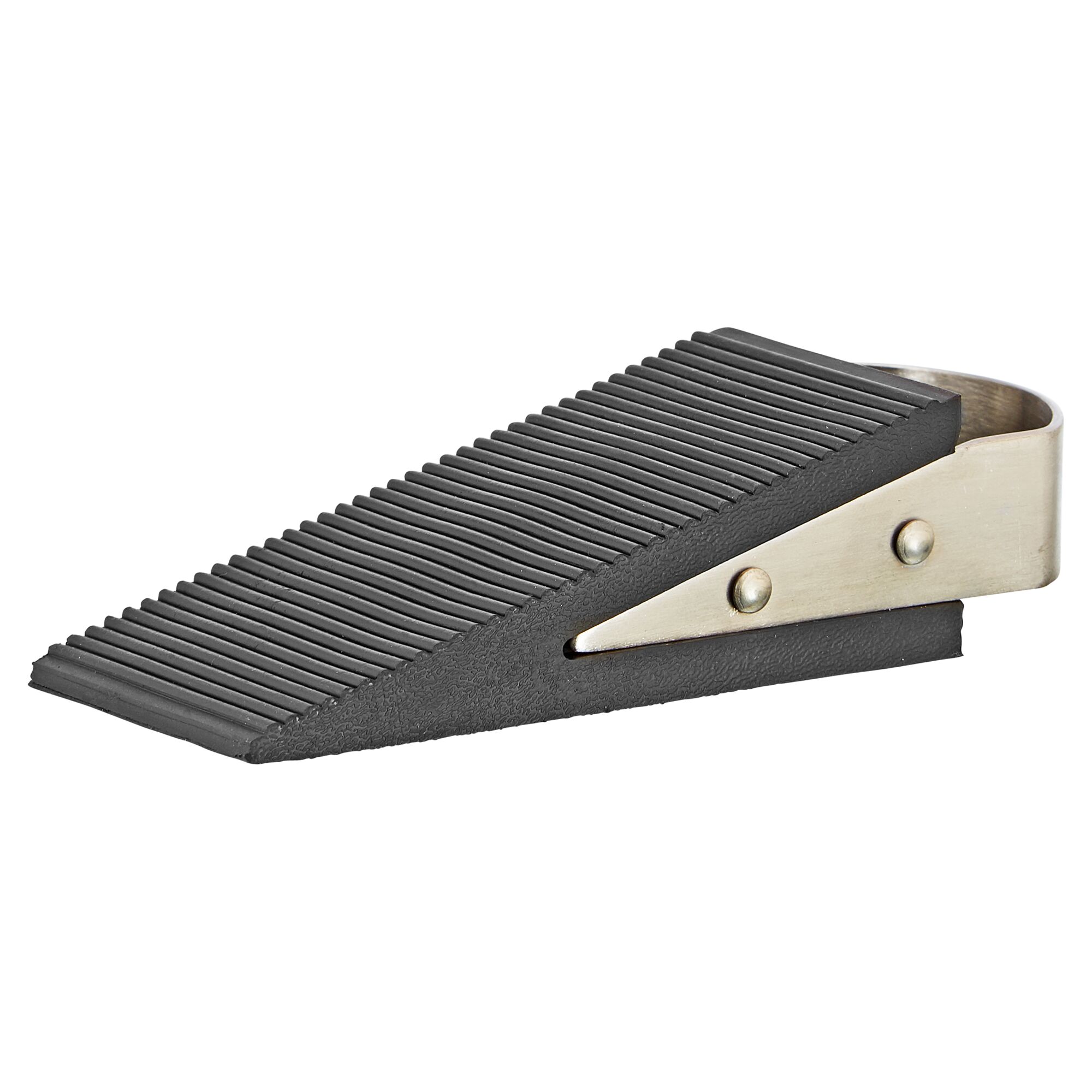 Schwarzer Türkeil mit Metallhalterung.