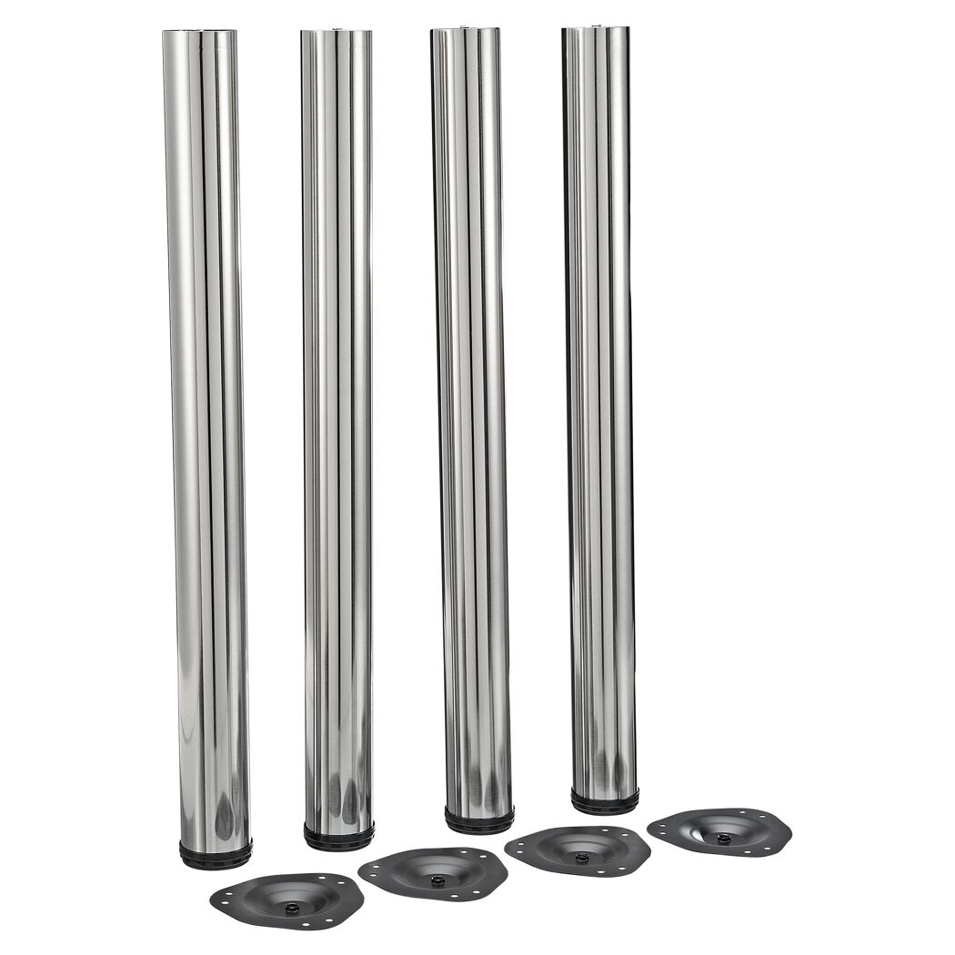 Tischbein-Set chromfarben Ø 6 x 71-73,5 cm 4-teilig