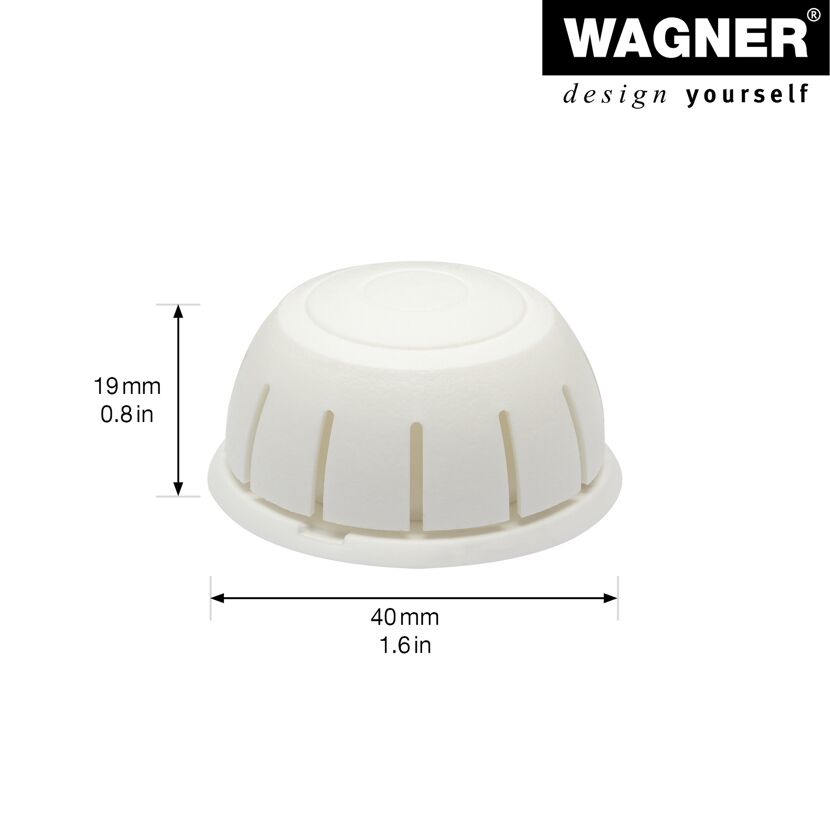 Weißer Türstopper mit Maßen