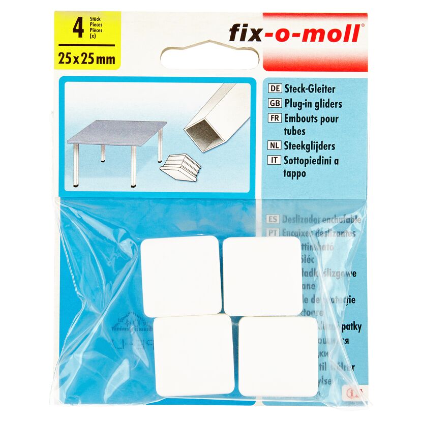 Fix-o-moll Steckgleiter 25 x 25 mm, 4 Stück