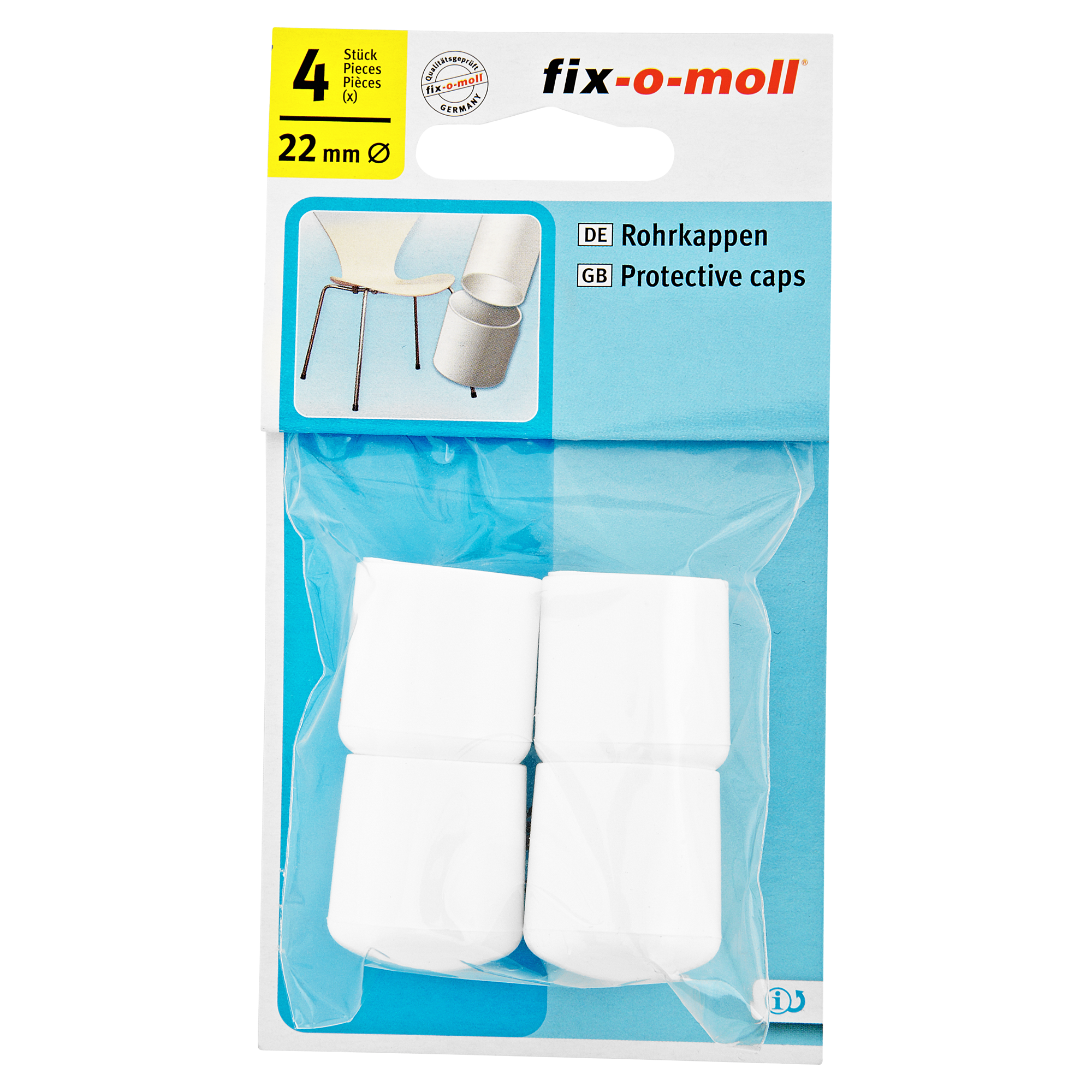 fix-o-moll Rohrkappen weiß 22 mm 4 Stück