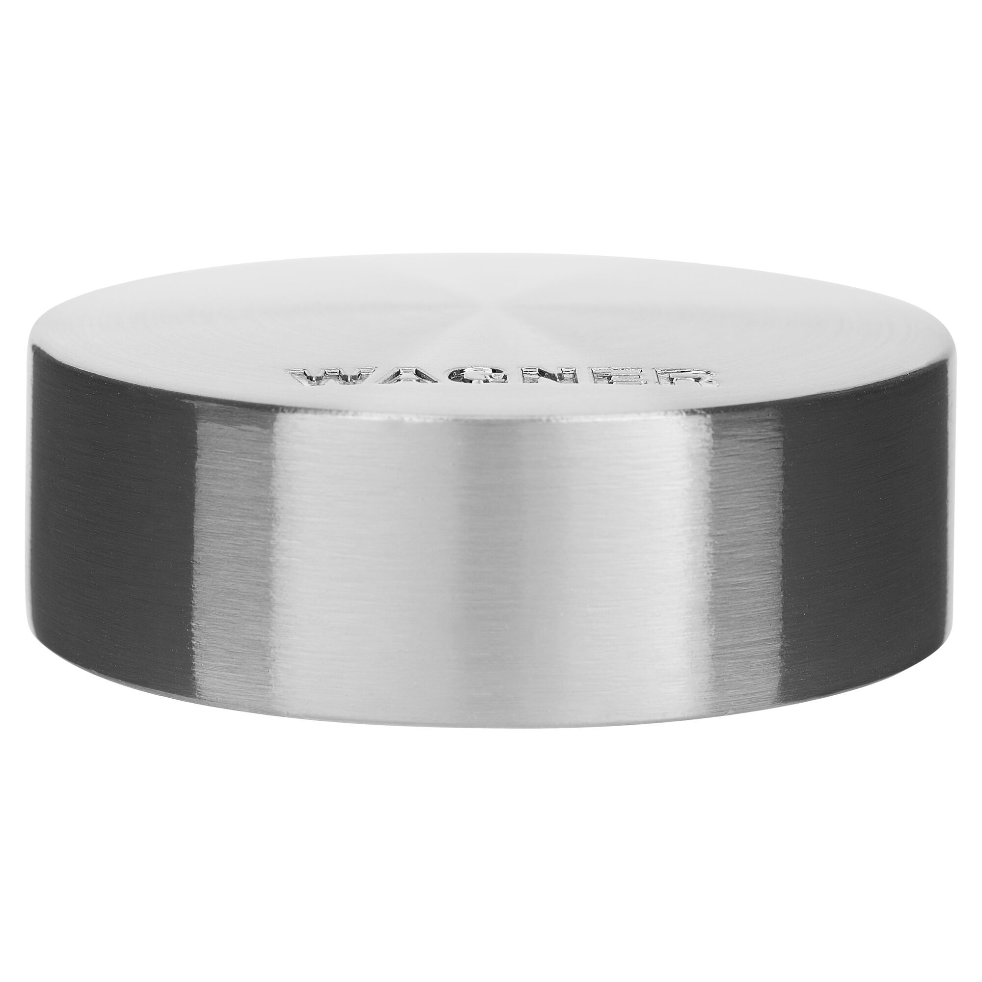 Runder, silberner Türstopper aus Metall