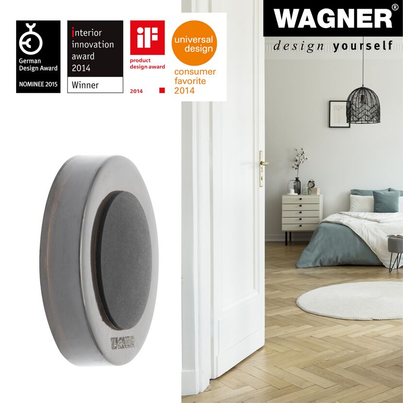 Wandtürstopper 'Screw or Glue Wall EH 5143' Kunststoff schwarz Ø 38 x 10 mm
