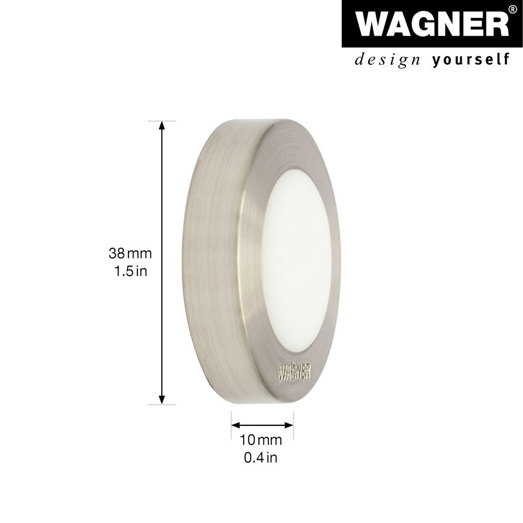 Wandtürstopper 'Screw or Glue Wall EH 5141' Zinkdruckguss edelstahlfarben Ø 38 x 10 mm