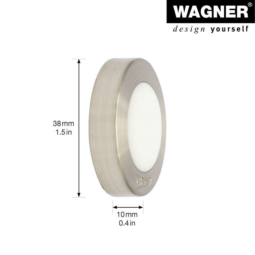Wandtürstopper 'Screw or Glue Wall EH 5141' Zinkdruckguss edelstahlfarben Ø 38 x 10 mm