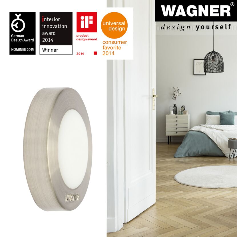Wandtürstopper 'Screw or Glue Wall EH 5141' Zinkdruckguss edelstahlfarben Ø 38 x 10 mm