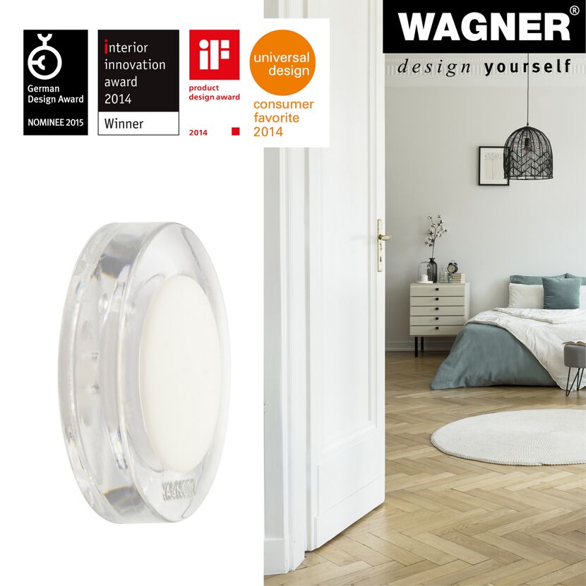 Wandtürstoppers 'Screw or Glue WALL EH 5142' Kunststoff / Kautschuk transparent Ø 38 x 10 mm