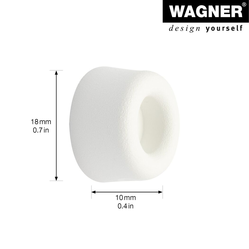 Wandtürstopper 'Vulkana small EH 5011' Vollgummi weiß Ø 18,5 x 10 mm 4 Stück