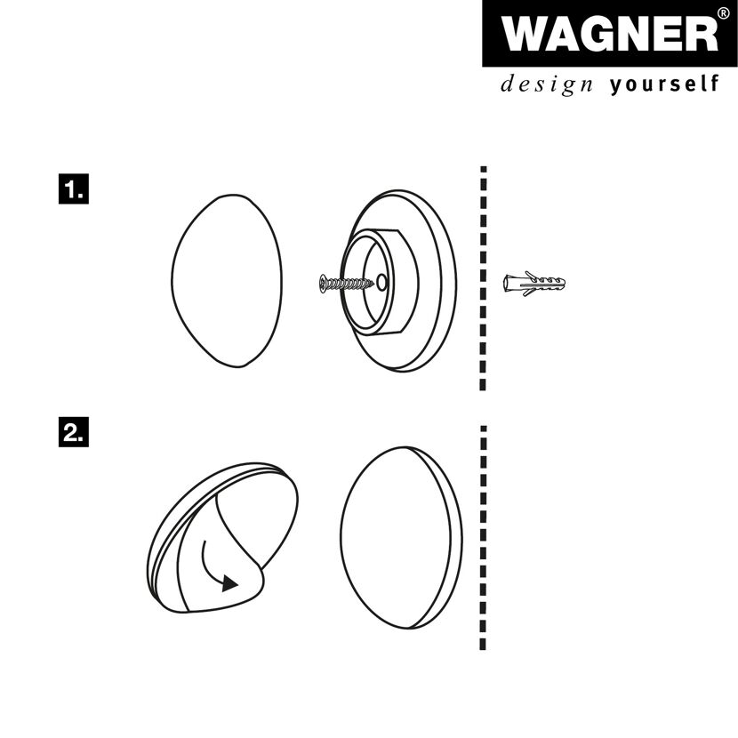 Wandpuffer 'EH 2340' Kunststoff weiß Ø 40 mm 2 Stück
