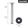 Möbelbein 'Telescope ST 1827' Industriestahl aluminiumfarben ausziehbar Ø 30 x 160 - 250 mm