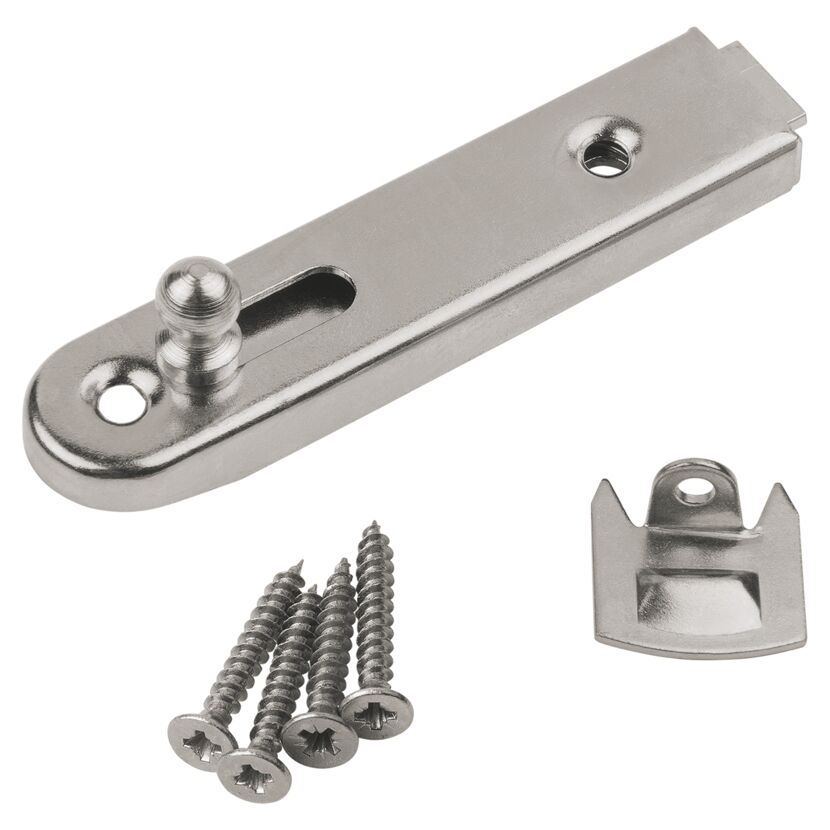 Möbelriegel 50 mm vernickelt mit Schrauben