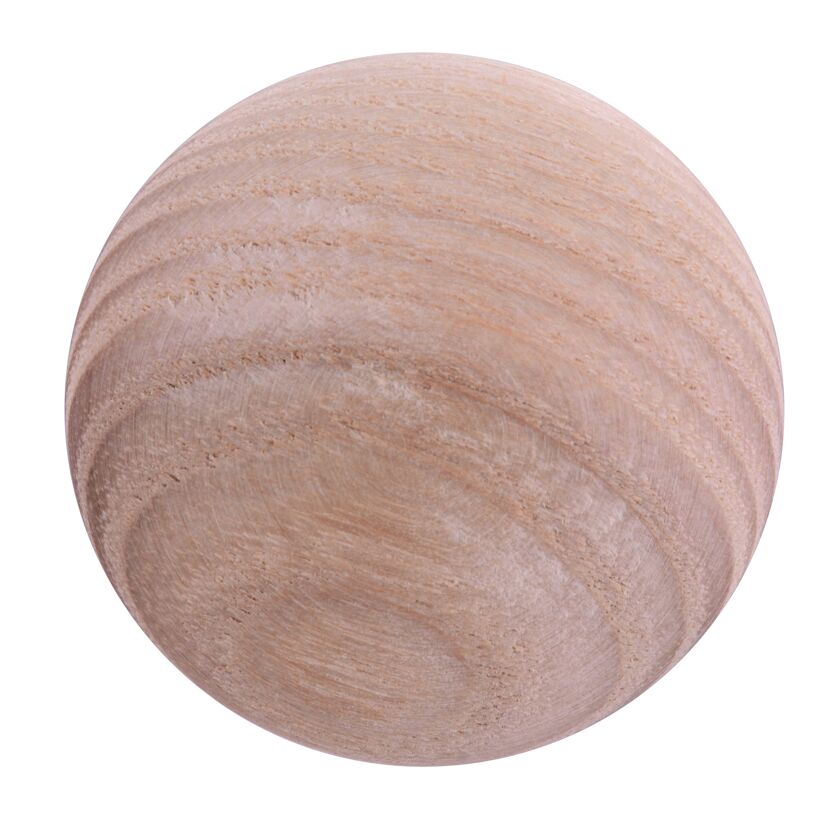 Runder Holzknopf aus Esche, roh