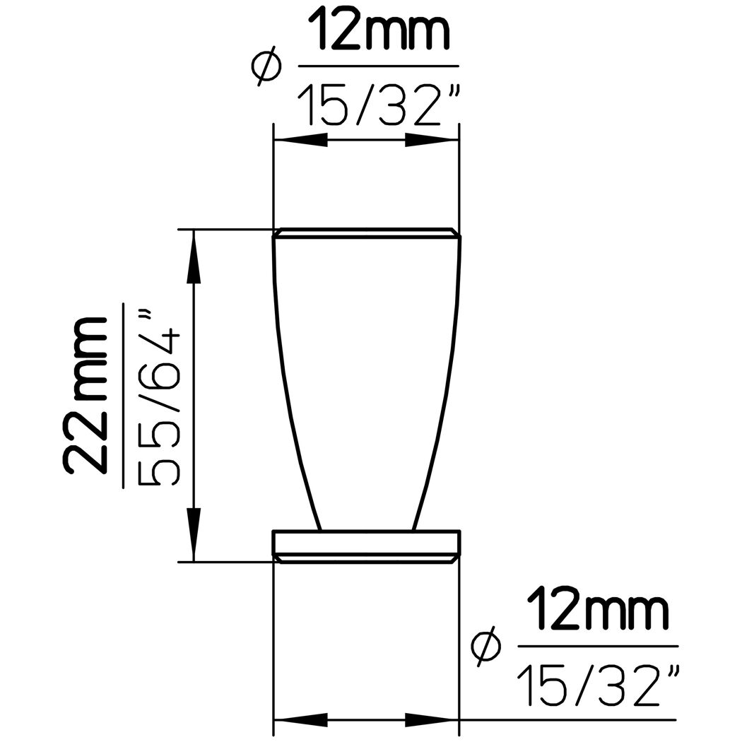 Zeichnung Knopf 904-12N1 mit Maßen