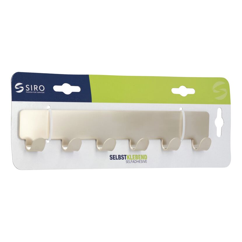Hakenleiste '2178' Druckguss selbstklebend 24 x 4,1 x 1,6 cm, 6 Haken