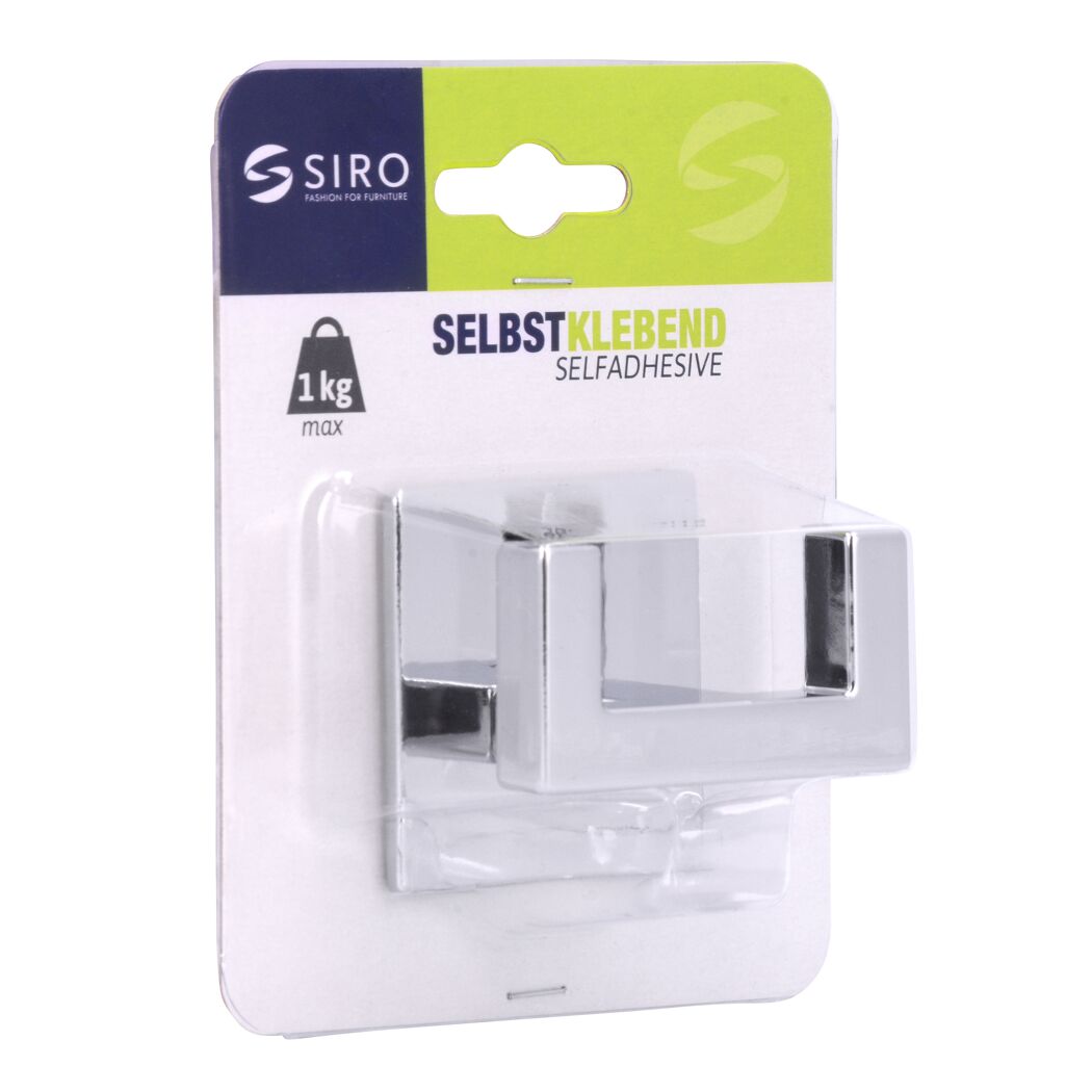 Selbstklebender Haken Siro, Chrom glänzend