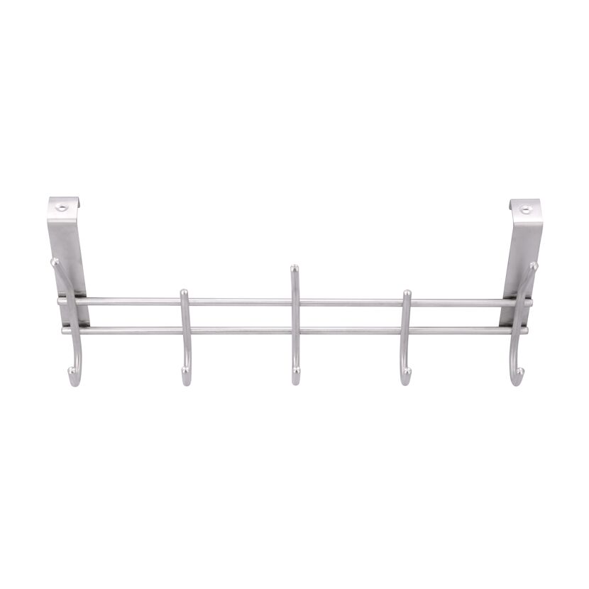 Türgarderobe aus Edelstahl mit sechs Haken