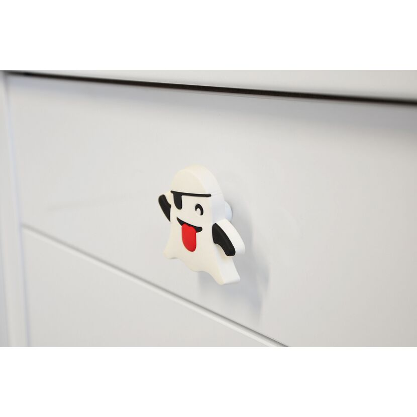 Möbelknopf 'Emoji Geist H242' Kunststoff 5,6 x 6,3 x 2,6 cm Ø Sockel 1,3 cm