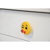 Knopf mit zwinkerndem Smiley und herausgestreckter Zunge