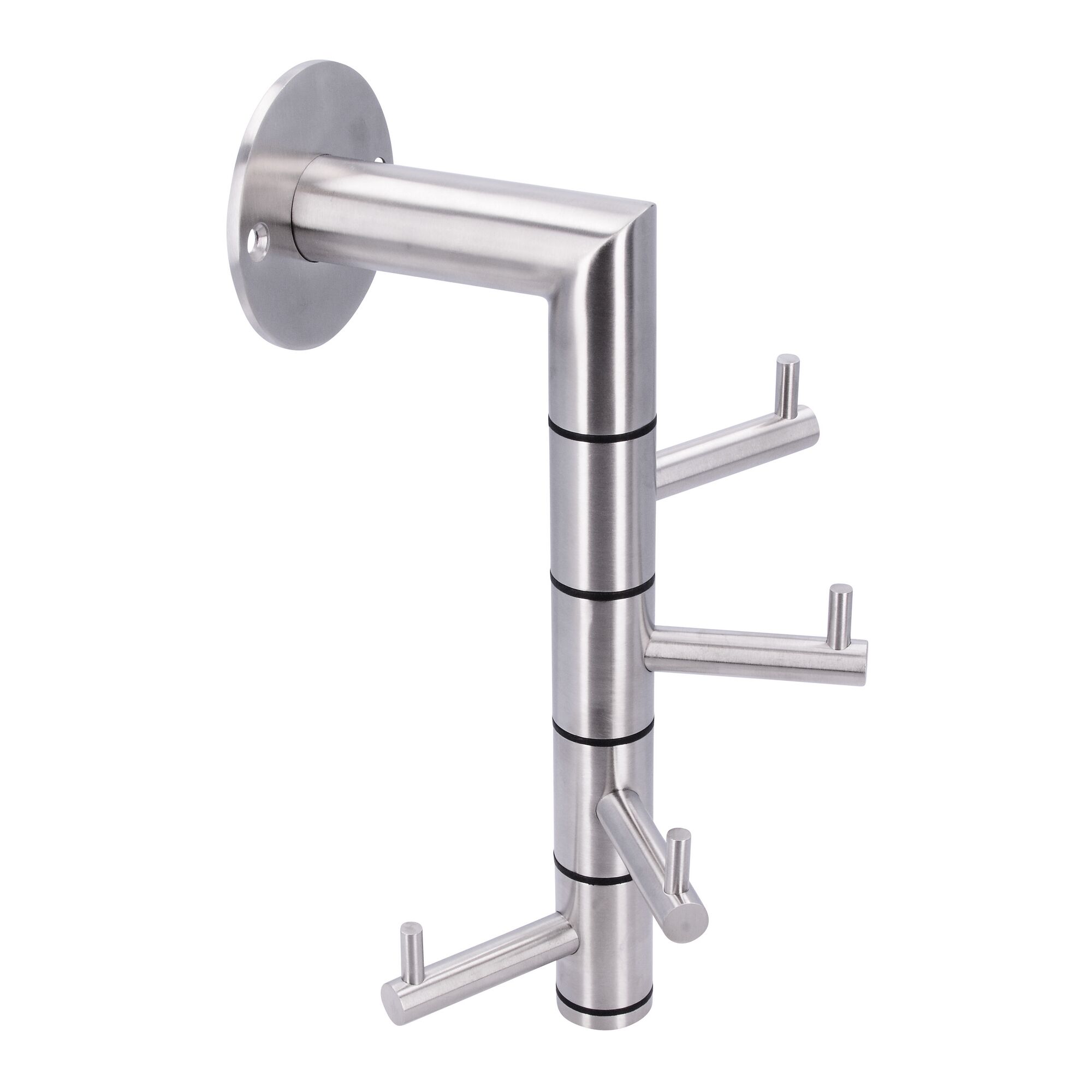 Garderobe Edelstahl mit vier Haken