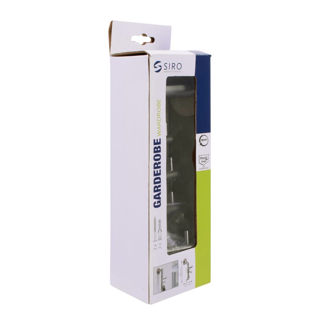 Garderobe 2337 Edelstahl in Verpackung