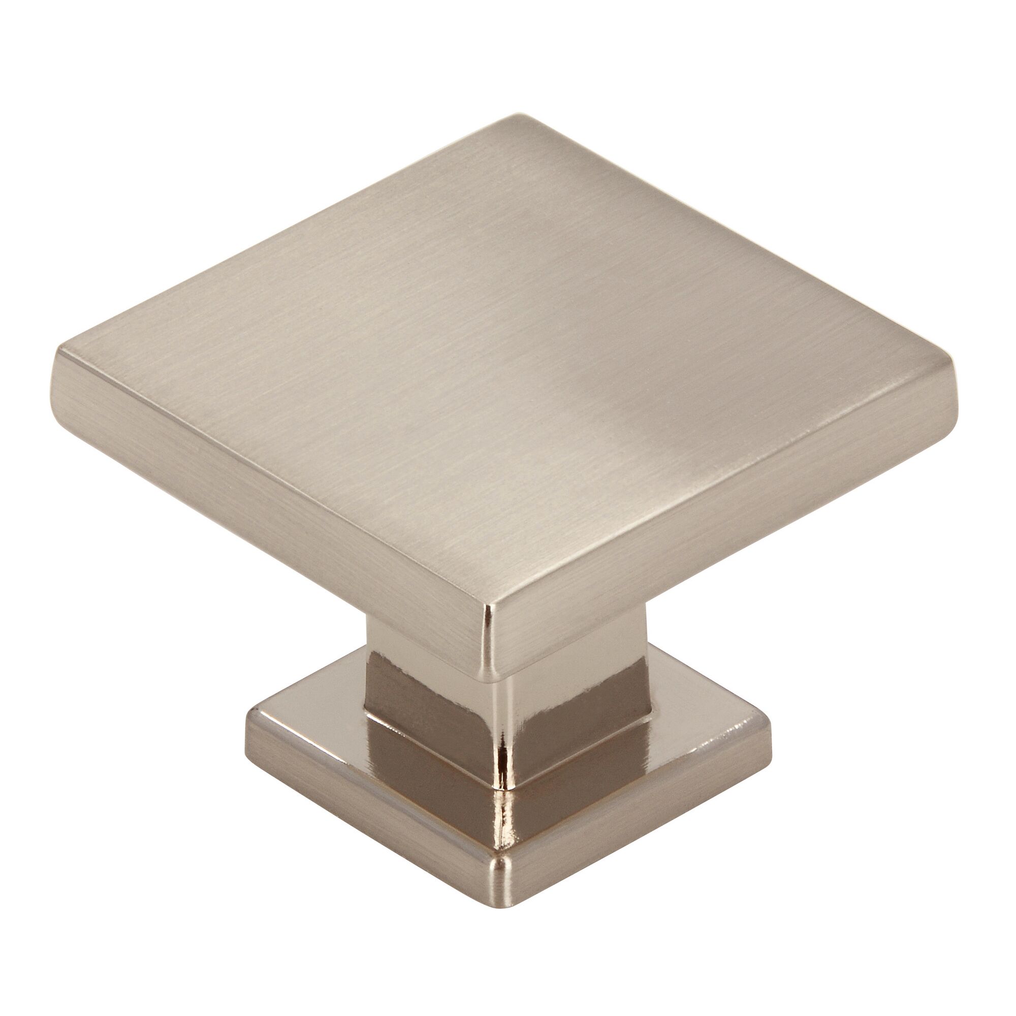 Quadratischer Möbelknopf, vernickelt